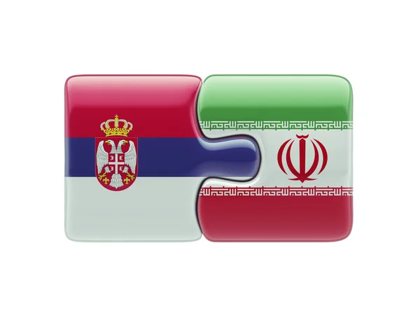 Serbia Iran  Puzzle Concept — Stock Photo, Image