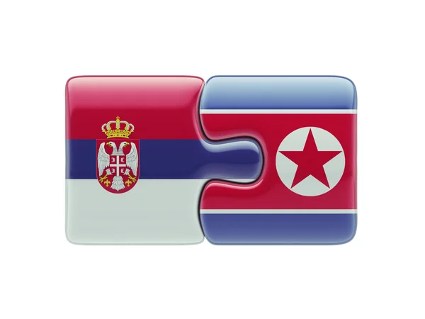 Serbia Corea del Nord Puzzle Concept — Foto Stock