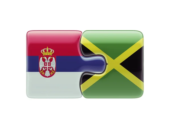 Serbia Jamaica  Puzzle Concept — Stock Photo, Image