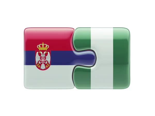 Serbia Nigeria  Puzzle Concept — Stock Photo, Image