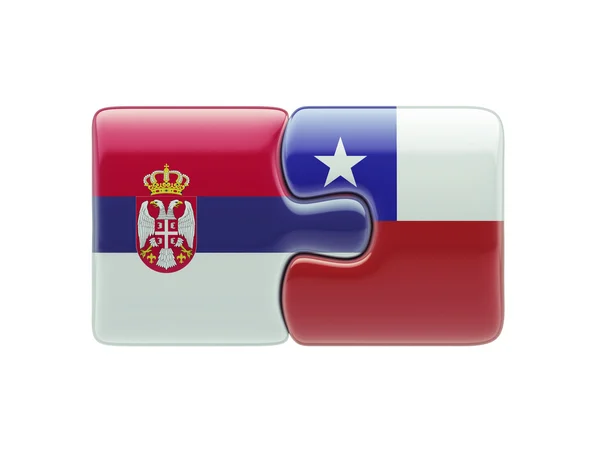 Serbia Cile Puzzle Concept — Foto Stock