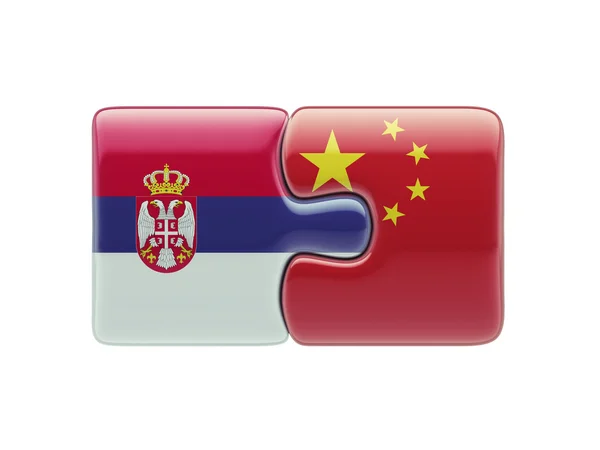 Serbia Cina Puzzle Concept — Foto Stock
