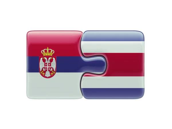 Sérvia Costa Rica Puzzle Concept — Fotografia de Stock