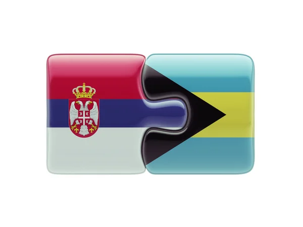 Serbia Bahamas Puzzle Concept — Stock Photo, Image