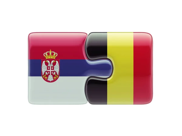 Serbia Belgium  Puzzle Concept — Stock Photo, Image