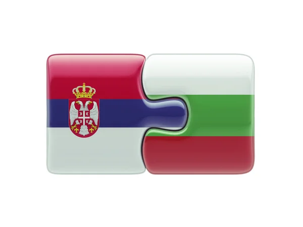 Koncept Puzzle Bulharsko Srbsko — Stock fotografie