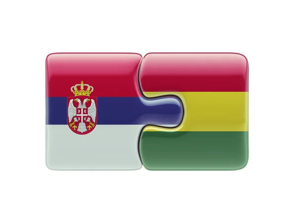 Concetto di Puzzle di Serbia Bolivia — Foto Stock