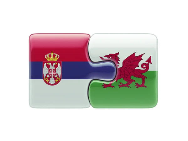 Serbia Wales  Puzzle Concept — Stock Photo, Image