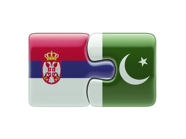 Serbia Pakistan  Puzzle Concept — Stock Photo, Image