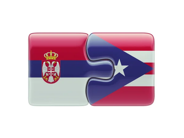 Serbia Puerto Rico  Puzzle Concept — Stock Photo, Image