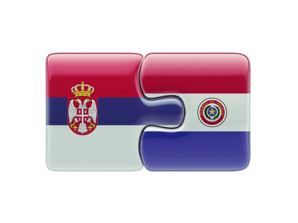 セルビア パラグアイ パズル コンセプト — ストック写真
