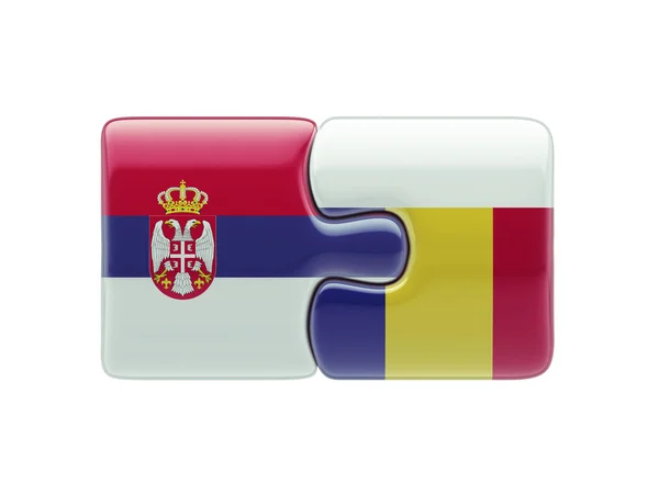 Concetto di Puzzle Romania Serbia — Foto Stock