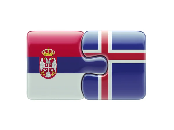 Islandia Serbii logiczne pojęcia — Zdjęcie stockowe