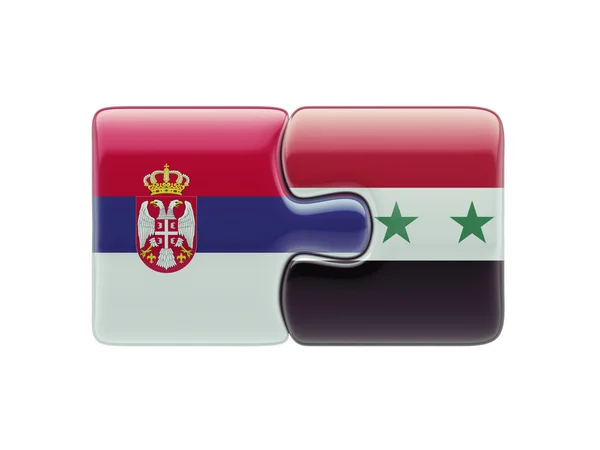シリア セルビア パズル コンセプト — ストック写真
