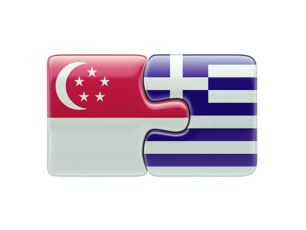 Singapore griechenland puzzle-konzept — Stockfoto