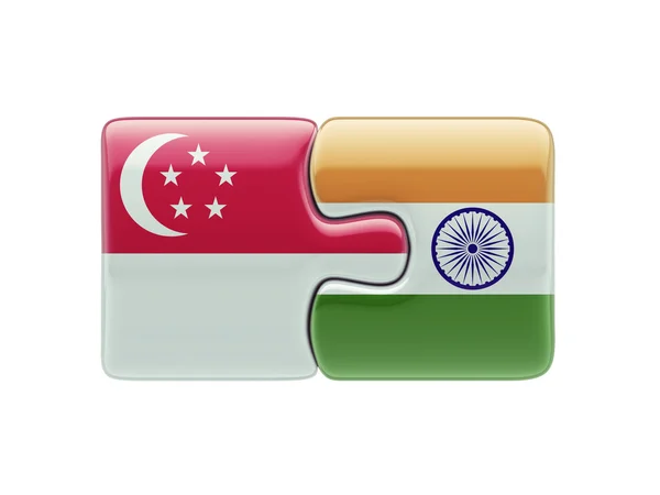 Singapur Hindistan bulmaca kavramı — Stok fotoğraf