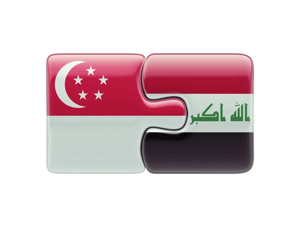 Singapore iraq puzzle konzept — Stockfoto