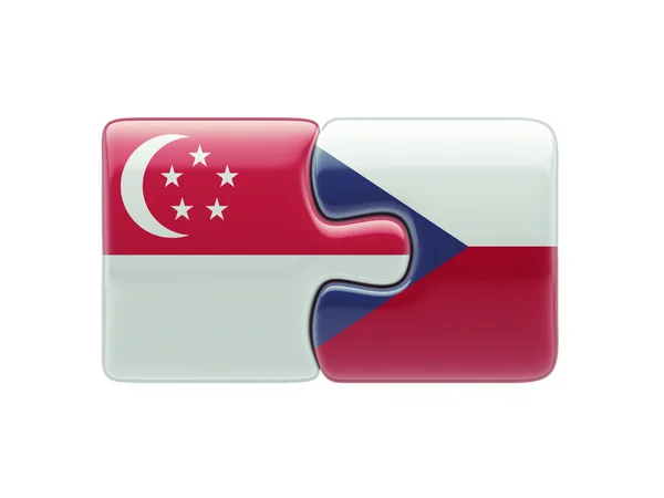 Singapore tschechische Republik Puzzle-Konzept — Stockfoto