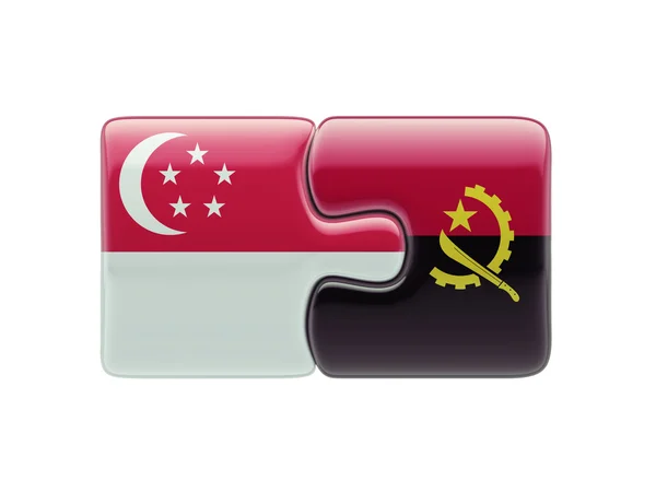 Singapore Angola  Puzzle Concept — Stock Photo, Image