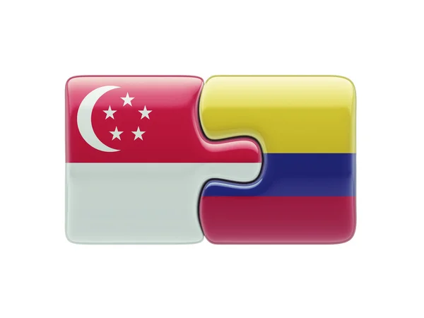 Singapore Colombia puzzel Concept — Stockfoto