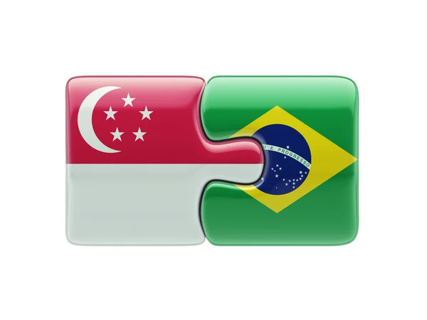 Singapore Brazilië puzzel Concept — Stockfoto