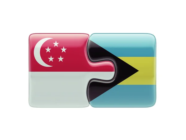 Singapore Bahamas Puzzle Concept — Stock Photo, Image