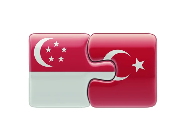 Singapura Turquia Puzzle Concept — Fotografia de Stock