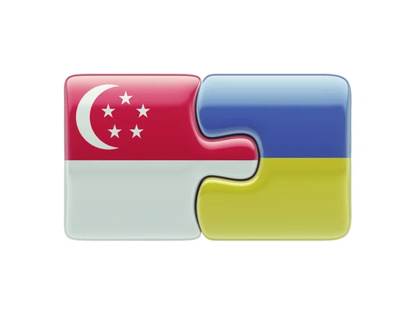 Singapore ukraine puzzle konzept — Stockfoto