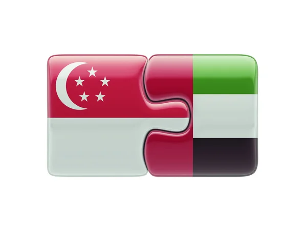 Singapore United Arab Emirates Puzzle Concept — Stock Photo, Image