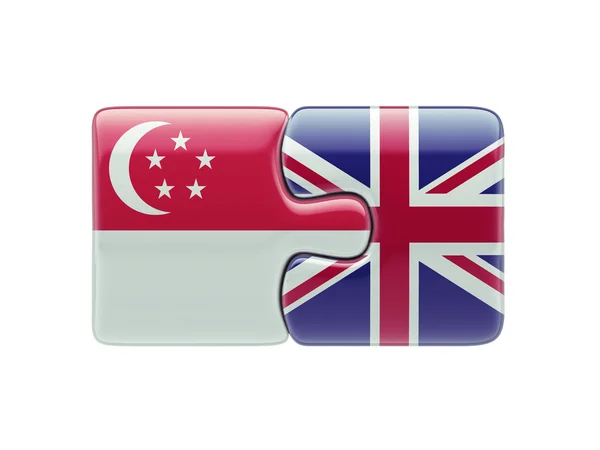 Singapur Reino Unido Puzzle Concept — Foto de Stock