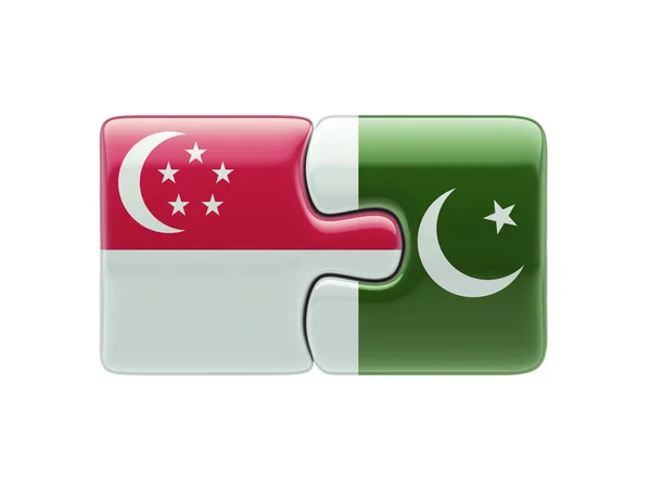 Concetto di Puzzle Pakistan Singapore — Foto Stock