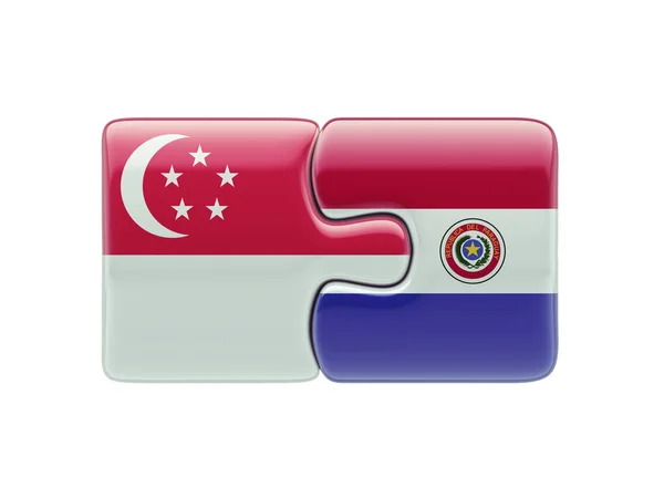 Singapore paraguay puzzle konzept — Stockfoto