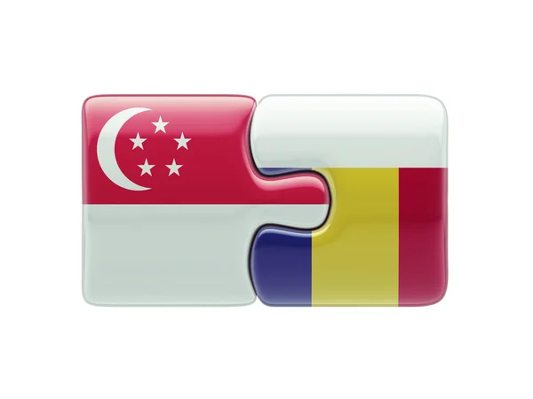 Singapore Roemenië puzzel Concept — Stockfoto