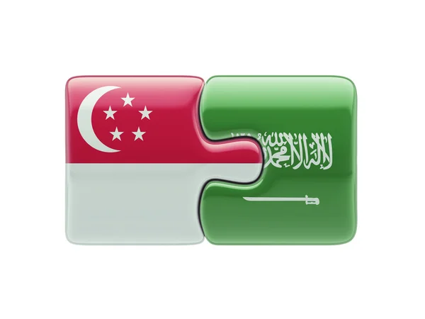 Singapore Saudi Arabia  Puzzle Concept — Stock Photo, Image