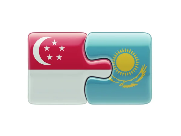 Kazachstan Singapore puzzel Concept — Stockfoto