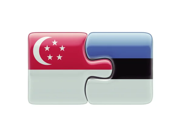 Estonia Singapore  Puzzle Concept — Stock Photo, Image