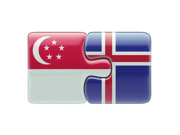 Iceland Singapore  Puzzle Concept — Stock Photo, Image