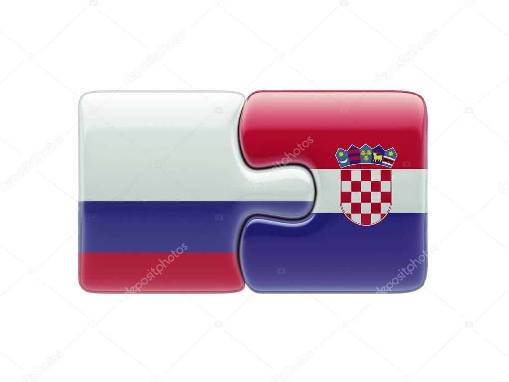 Russia Croatia Puzzle Concept