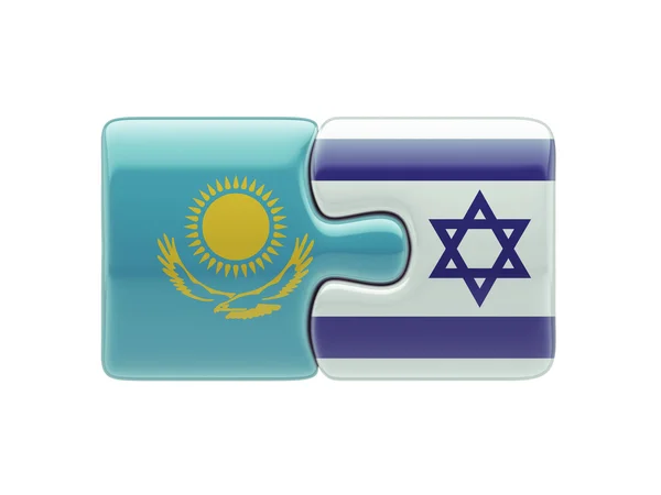 Kazakhstan Israel  Puzzle Concept — Stock Photo, Image