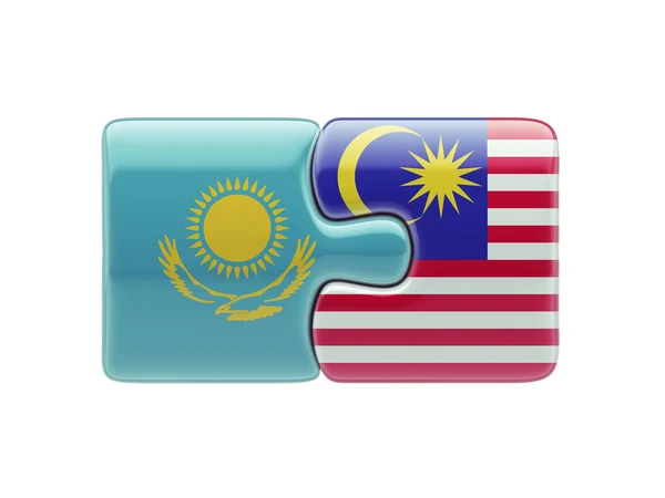 Kasachstan Malaysia Puzzle-Konzept — Stockfoto