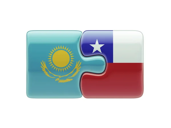 Kazakhstan Chile  Puzzle Concept — Stock Photo, Image