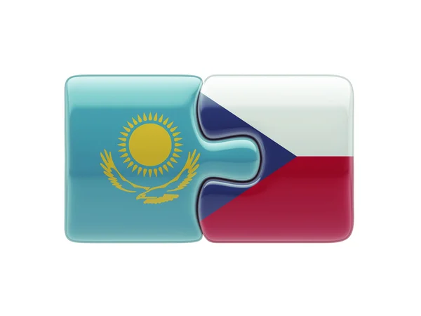 Kazakhstan Czech Republic  Puzzle Concept — Stock Photo, Image