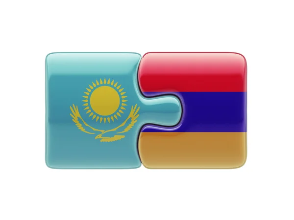 Kazakistan Armenia Puzzle Concept — Foto Stock