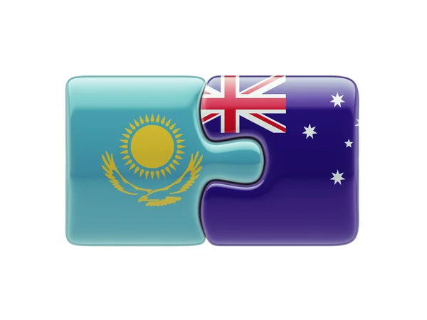 Kazakhstan Australia  Puzzle Concept — Stock Photo, Image