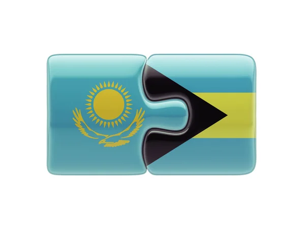 Kazakhstan Bahamas Puzzle Concept — Stock Photo, Image