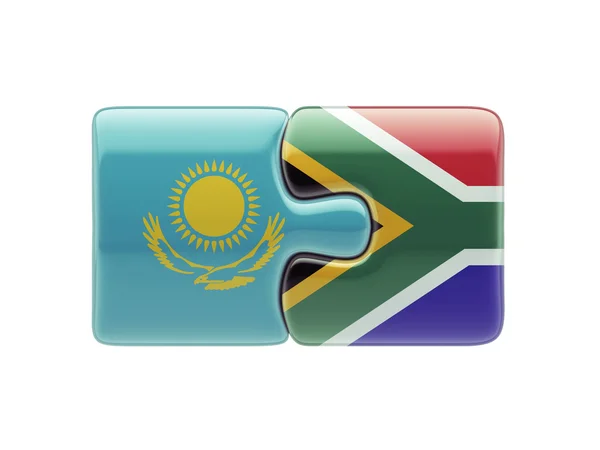 Kazakstan Sydafrika pussel koncept — Stockfoto