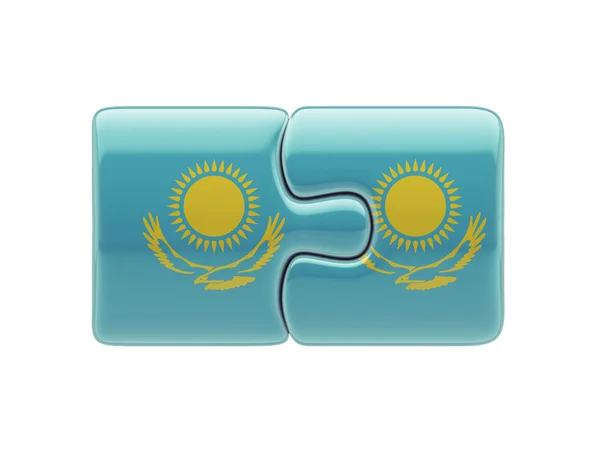 Kazajstán Puzzle Concepto — Foto de Stock