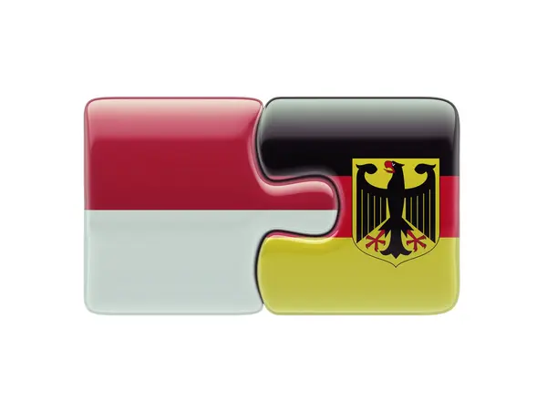 Indonésie Německo Puzzle koncept — Stock fotografie