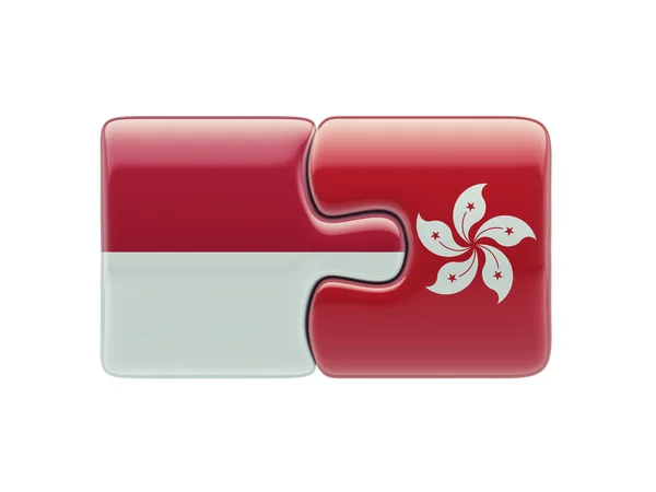 Indonésie Hong Kong Puzzle Concept — Photo