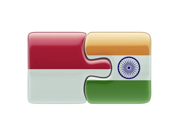 Indonesia India  Puzzle Concept — Stock Photo, Image